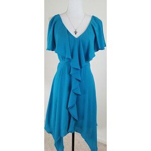 Max & Cleo~Women's Size 8~"Jessica" Caribnblu Asymmetric Party Dress NWT $148.00